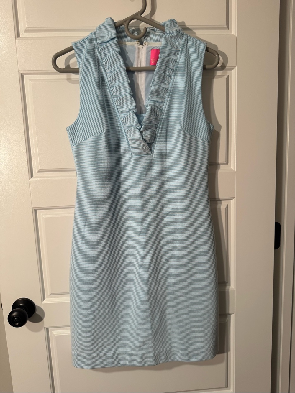 Lilly Pulitzer Tisbury Shift Dress, Light Blue/White Stripe, Size Small
